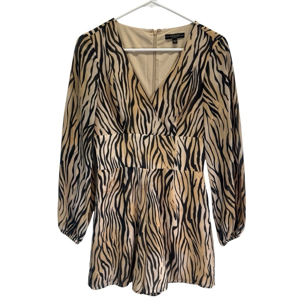 Guess Black and Tan Animal Print Romper. Size 0 - Picture 2 of 12